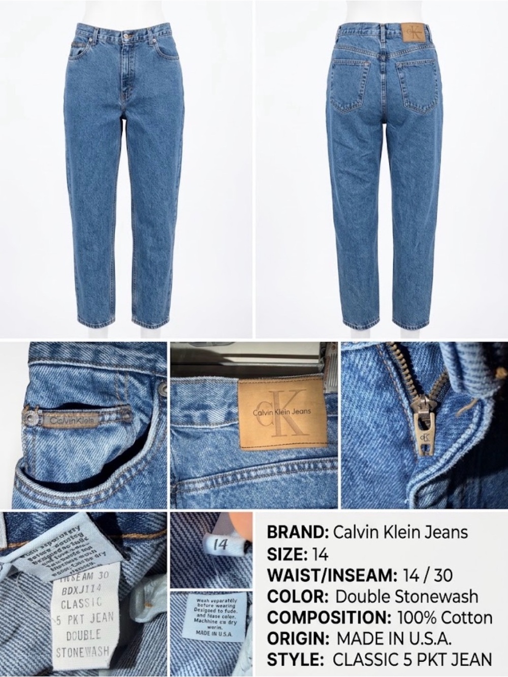 Calvin Klein women’s Dark Blue Relaxed Jeans - Picture 1 of 1